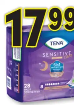Familiprix Tena Sensitive Care Extra Coverage overnight pads 28un offer