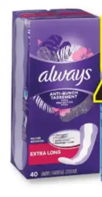 Familiprix Always Anti-Bunch Xtra Protection liners extra long 40un offer
