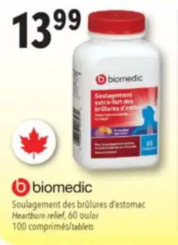Familiprix Biomedic extra strength heartburn relief fruit flavour chewable tablets 60un offer