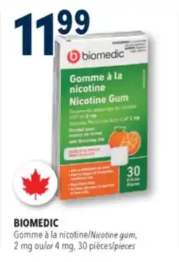 Familiprix BIOMEDIC Nicotine gum, 2 mg ou 4 mg, 30 pièces offer