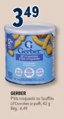 Familiprix GERBER Lil'Crunchies or puffs, 42g offer
