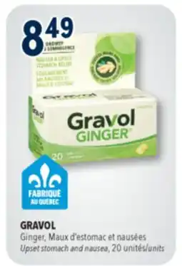 Familiprix Gravol Ginger non-drowsy upset stomach & nausea tablets 20un offer