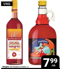 Pasquier Sangria Olé Sangrita ou Pepito offer