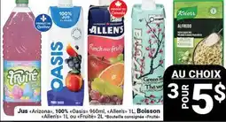 Pasquier Jus Arizona, 100% Oasis, 960ml, Allens 1L, Boisson Allens 1L ou Fruité 2L offer