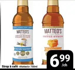 Pasquier Sirop à café Matteo's offer