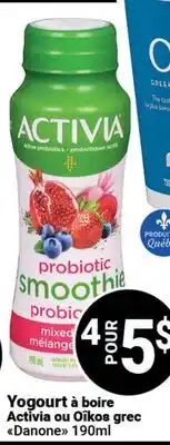 Pasquier Yogourt à boire Activia ou Oikos grec offer