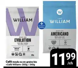 Pasquier Café moulu ou en grains bio Café William offer