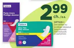 Proxim OPTION + Selected pads or pantyliners offer