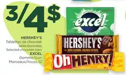 Proxim HERSHEY'S, Selected chocolate bars EXCEL, Gum offer