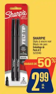Jean Coutu SHARPIE Black ink pen offer