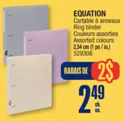 Jean Coutu EQUATION Ring binder offer