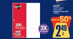 Jean Coutu HILROY Ruled sheets offer