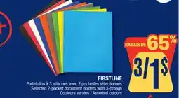 Jean Coutu FIRSTLINE Selected 2-pocket document holders with 3-prongs offer