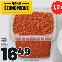 Metro SAUCÉ À SPAGHETTI | SPAGHETTI SAUCE, ECONOMIC PACK offer