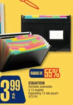 Jean Coutu EQUATION Expanding 13-tab pouch offer