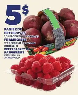 Provigo PANIER DE BETTERAVES, 1,5 L OU FRAMBOISES, 170 G | BEETS BASKET OR RASPBERRIES offer