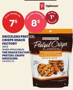 Provigo DRIZZLERS PRETZEL CRISPS SNACK FACTORY, 155 G | THE SNACK FACTORY PRETZEL CRISPS DRIZZLERS offer