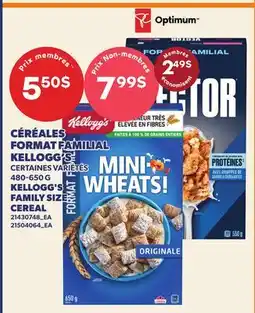 Provigo CÉRÉALES FORMAT FAMILIAL KELLOGG'S, 480-650 G | KELLOGG'S FAMILY SIZE CEREAL offer