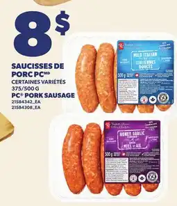 Provigo SAUCISSES DE PORC PC, 375/500 G | PC PORK SAUSAGE offer