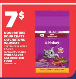 Provigo NOURRITURE POUR CHATS OU CHATONS WHISKAS, 1.5/2 KG | WHISKAS DRY CAT OR KITTEN FOOD offer