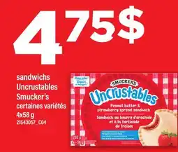 Maxi SANDWICHS UNCRUSTABLES SMUCKER'S offer