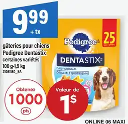 Maxi GÂTERIES POUR CHIENS PEDIGREE DENTASTIX, 100 G-1,9 KG offer