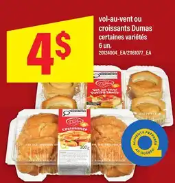 Maxi VOL-AU-VENT OU CROISSANTS DUMAS, 6 UN offer