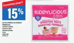 Maxi SUR LES COLLATIONS OU FONDANTS KIDDYLICIOUS | SNACKS OR MELTS offer