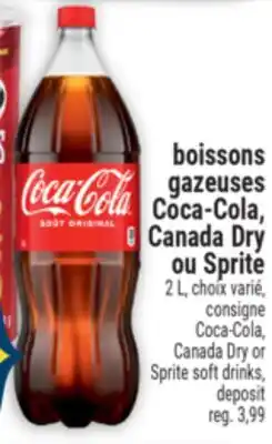 Marché Adonis BOISSONS GAZEUSES COCA-COLA, CANADA DRY OU SPRITE | COCA-COLA, CANADA DRY OR SPRITE SOFT DRINKS offer