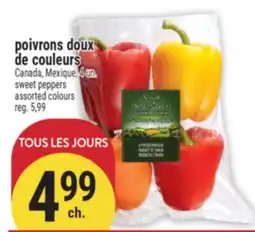 Marché Adonis POIVRONS DOUX DE COULEURS | SWEET PEPPERS ASSORTED COLOURS offer