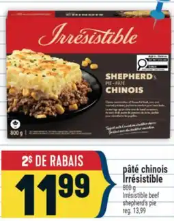 Marché Adonis PÂTÉ CHINOIS IRRÉSISTIBLE | IRRÉSISTIBLE BEEF SHEPHERD'S PIE offer
