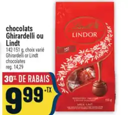 Marché Adonis CHOCOLATS GHIRARDELLI OU LINDT | GHIRARDELLI OR LINDT CHOCOLATES offer