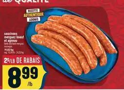 Marché Adonis SAUCISSES MERGUEZ BOEUF ET AGNEAU | LAMB AND BEEF MERGUEZ SAUSAGES offer