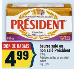 Marché Adonis beurre salé ou non salé Président | Président salted or unsalted butter offer