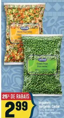 Marché Adonis LÉGUMES SURGELÉS CEDAR | CEDAR FROZEN VEGETABLES offer