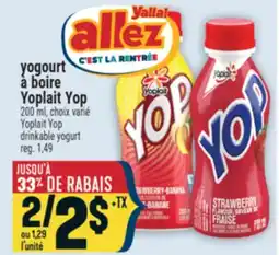 Marché Adonis YOGOURT À BOIRE YOPLAIT YOP | YOPLAIT YOP DRINKABLE YOGURT offer