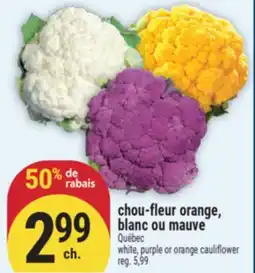 Marché Adonis chou-fleur orange, blanc ou mauve | white, purple or orange cauliflower offer