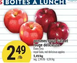 Marché Adonis POMMES ROYAL GALA ET ROUGE DÉLICIEUSE | ROYAL GALA, RED DELICIOUS APPLES offer