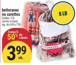 Marché Adonis BETTERAVES OU CAROTTES | CARROTS OR BEETS offer