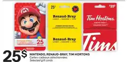 Brunet NINTENDO, RENAUD-BRAY, TIM HORTONS Cartes-cadeaux sélectionnées offer