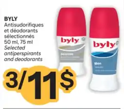 Brunet BYLY Antisudorifiques et déodorants sélectionnés offer