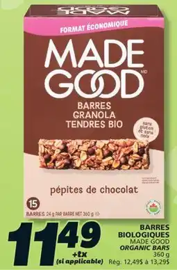 IGA MADE GOOD ORGANIC BARS offer