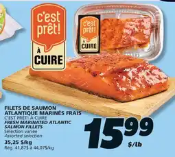 IGA C'EST PRÊT! À CUIRE FRESH MARINATED ATLANTIC SALMON FILLETS offer