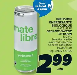 IGA MATE LIBRE ORGANIC ENERGY INFUSION offer