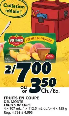 IGA DEL MONTE FRUITS IN CUPS offer