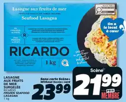 IGA RICARDO FROZEN SEAFOOD LASAGNA offer