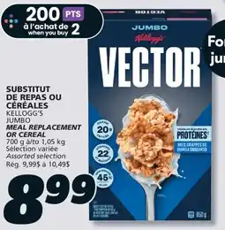 IGA KELLOGG'S JUMBO MEAL REPLACEMENT OR CEREAL offer