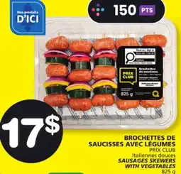 Marches Tradition PRIX CLUB SAUSAGES SKEWERS WITH VEGETABLES offer