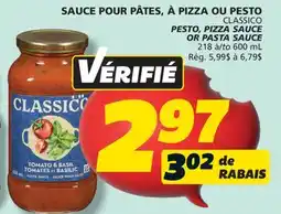 IGA CLASSICO PESTO, PIZZA SAUCE OR PASTA SAUCE offer