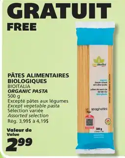 IGA BIOITALIA ORGANIC PASTA offer